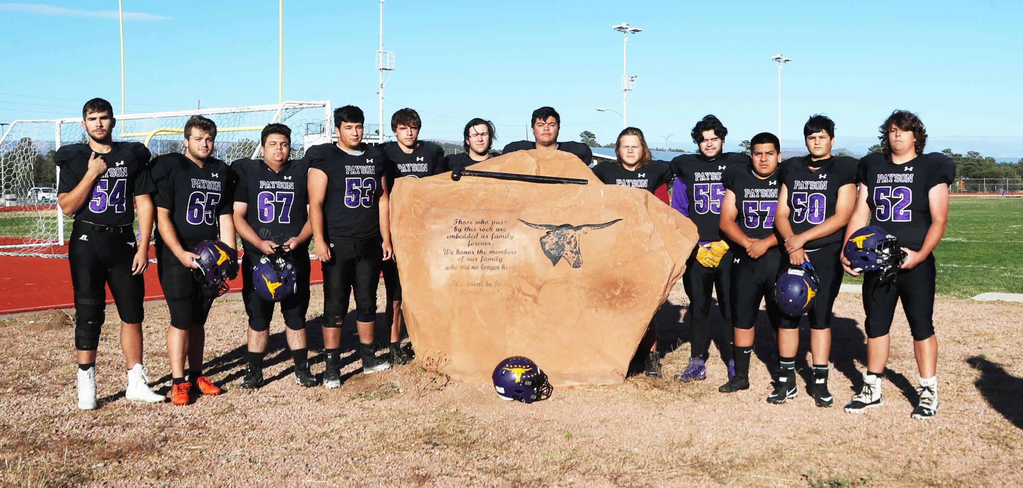 FBL Offensive Linemen and Trevor Cline At Rock